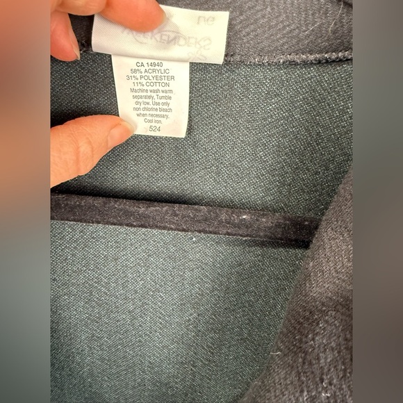 Weekenders women’s forest green & black herringbone pattern soft blazer. Size L - Picture 5 of 6